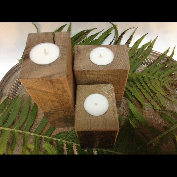 Reclaimed Barnwood Candle Holders. Winter sale! - Picture 5 of 8